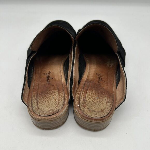FREE PEOPLE At Ease Mule Women Black Suede Leather Slide Shoe size 38 US 8 - Picture 3 of 7